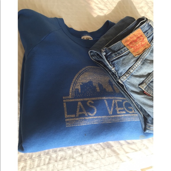 Vintage Washed Blue Sweatshirt XL - Picture 9 of 9